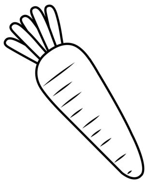 Renklendirme için havuç çizimi