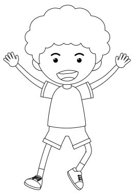 Siyah beyaz karalama karakteri çizimi