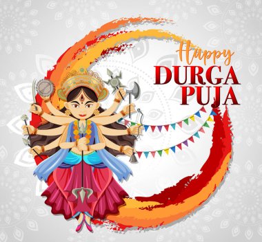 Mutlu Durga Puja Etkinlik Günü illüstrasyonları