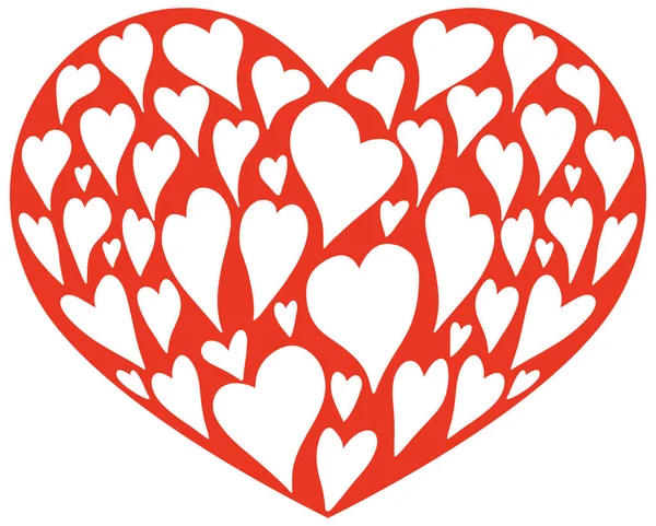 Hjärtform Små Hjärtan Illustration — Stock vektor