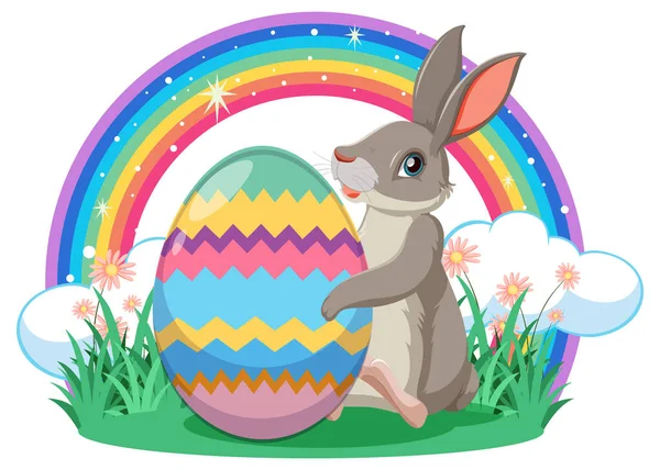 Happy Easter Ontwerp Met Konijn Illustratie — Stockvector