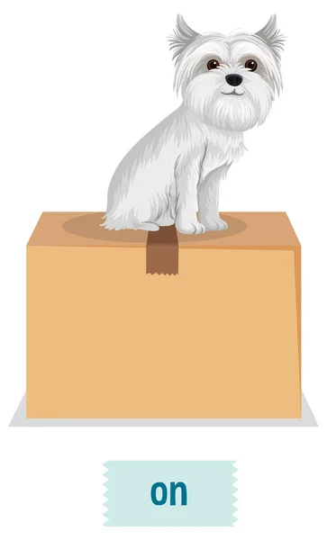 Предложение Места Мультяшной Собакой Коробочной Иллюстрацией — стоковый вектор