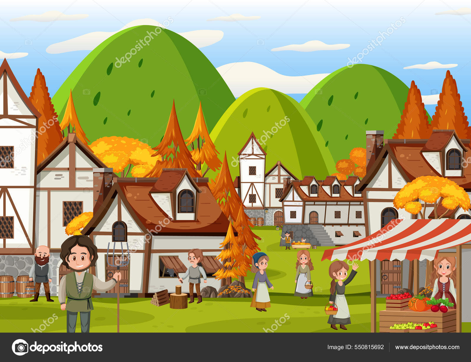 アニメーション付き村のシーン　コストコ　village scene アニメーション付き村のシーン コストコ village scene