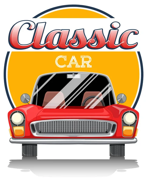 Logotipo Del Coche Clásico Con Coche Clásico Sobre Fondo Blanco — Vector de stock