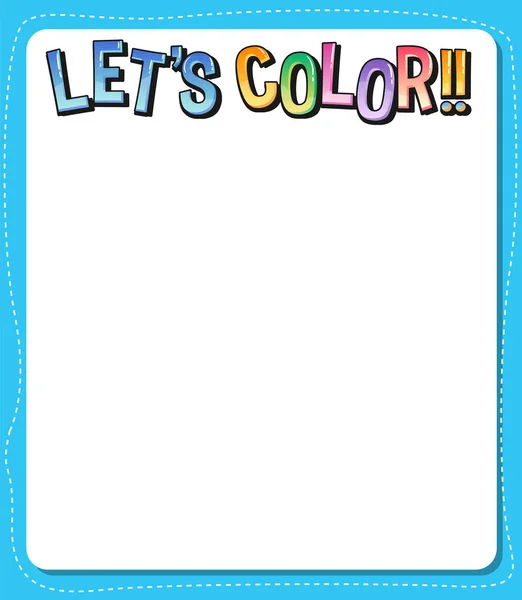 Worksheets Template Let Color Text Illustration — Stock Vector