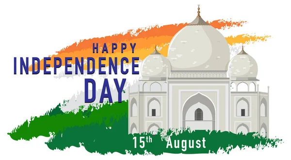 Χαρούμενη Ινδία Ανεξαρτησία Ημέρα Εικονογράφηση — Διανυσματικό Αρχείο