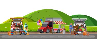 Beyaz arkaplan resimlerinde bit pazarı sahnesi