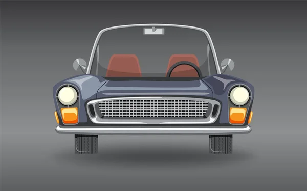 Coche Clásico Sobre Fondo Gris Ilustración — Vector de stock