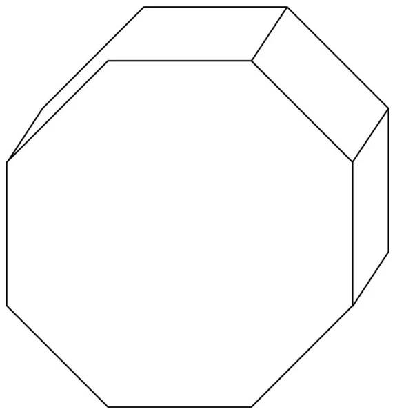 Illustration Caractère Noir Blanc Forme Octogone — Image vectorielle