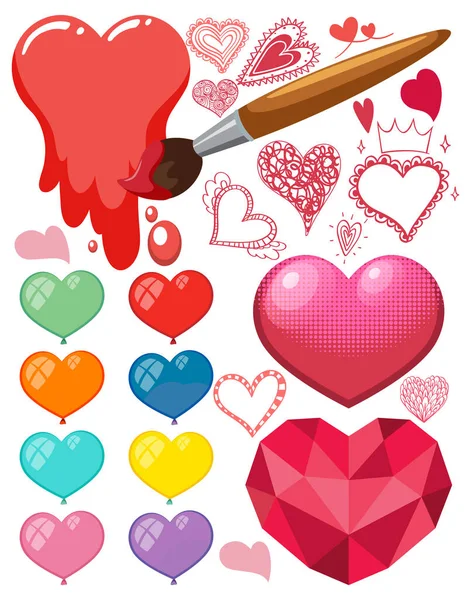 Valentine Tema Med Många Hjärtan Illustration — Stock vektor