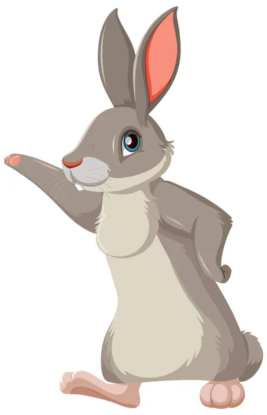 灰色のウサギ一人立ちイラスト — ストックベクタ
