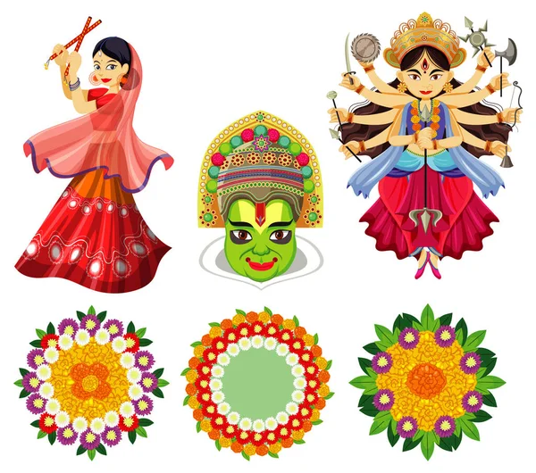 Holy Object Decoration Indian Festival Illustration Stock Vector by ©brgfx  553134418