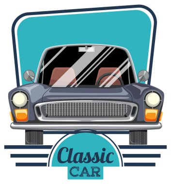 Beyaz arkaplanda klasik araba logosu