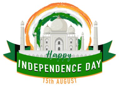 Mutlu Hindistan Bağımsızlık Günü illüstrasyonları