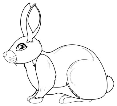 Renklendirme için tavşan çizimi çizimi