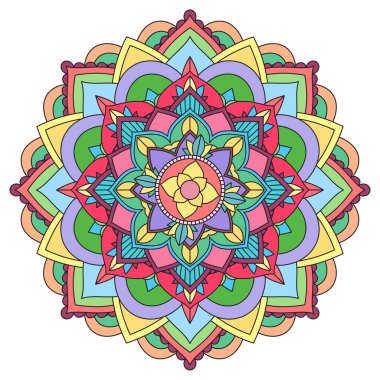 İnce çizgileri olan klasik mandala