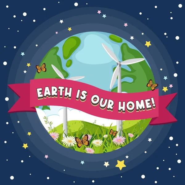 Die Erde Ist Unser Heimatbanner Auf Der Erde — Stockvektor