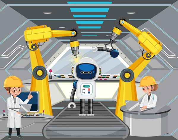 Иллюстрация Концепции Автоматизации Роботов — стоковый вектор