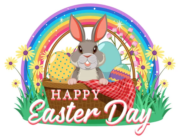 Happy Easter Design Bunny Eggs Illustration — Stock Vector