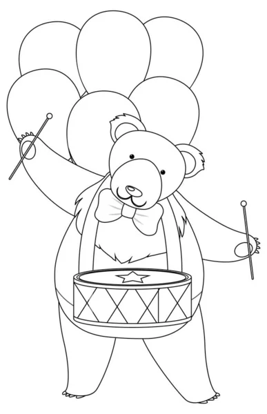 stock vector Bear doodle outline for colouring illustration