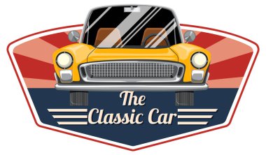 Eski araba manzaralı klasik araba konsepti.