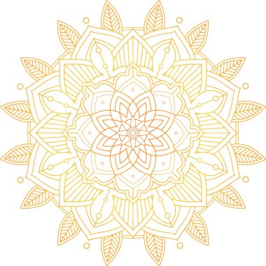 İnce çizgileri olan klasik mandala