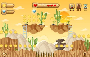 Oyun Şablonu Doğa Ormanı Görüntü Çizimi