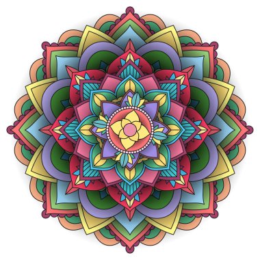 İnce çizgileri olan klasik mandala