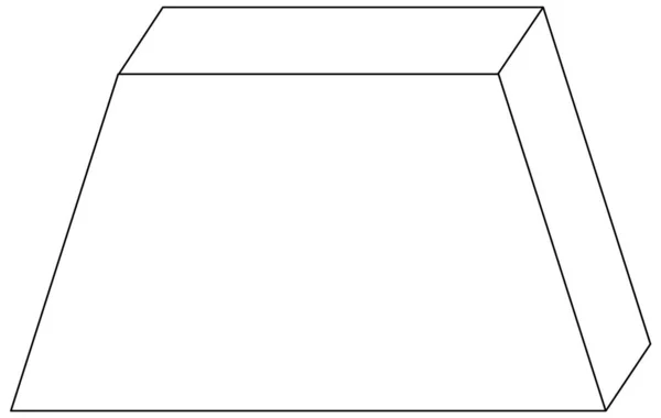 Desenho Doodle Forma Prisma Trapezoidal Para Ilustração Coloração — Vetor de Stock