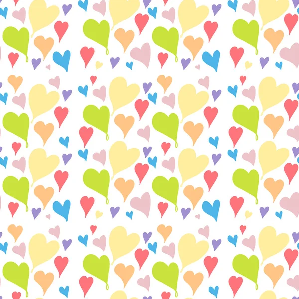 Πολύχρωμη Καρδιά Απρόσκοπτη Απεικόνιση Μοτίβο — Διανυσματικό Αρχείο