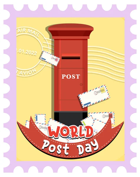 Logo Světového Poštovního Dne Ilustrací Poštovní Schránky — Stockový vektor