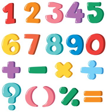 Bir dizi sayı ve matematik simge tasarlamak