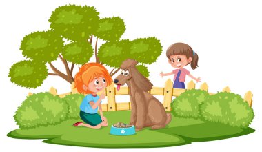 Beyaz arka planda izole edilmiş hayvanları olan çocuklar