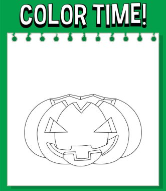 Renkli çalışma çizelgeleri şablonu! metin ve balkabağı cadılar bayramı taslağı çizimi