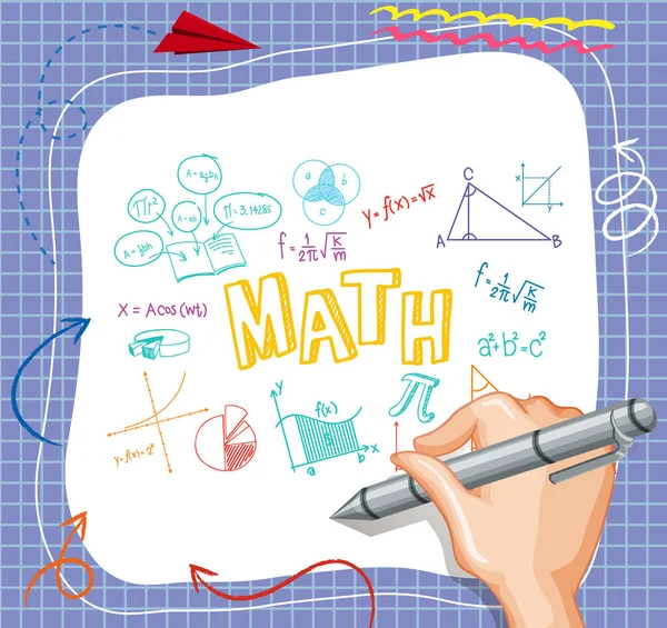 Scrivere Mano Formula Matematica Carta Nota Illustrazione — Vettoriale Stock