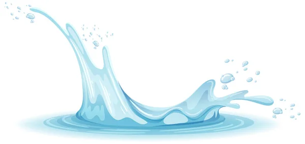 Una Spruzzata Acqua Sfondo Bianco Illustrazione — Vettoriale Stock