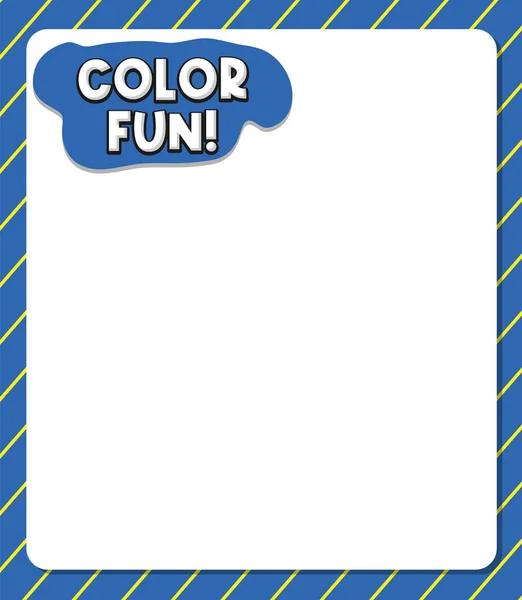 Worksheets Template Color Fun Text Illustration — Stock Vector