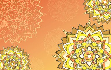 Güzel mandala arkaplan şablonu çizimi