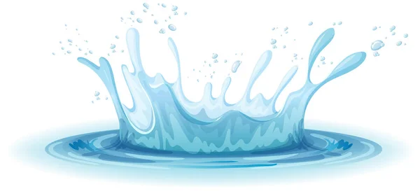 Una Salpicadura Agua Sobre Fondo Blanco Ilustración — Vector de stock