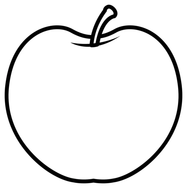 Apple Doodle Skizze Zum Ausmalen Der Illustration — Stockvektor