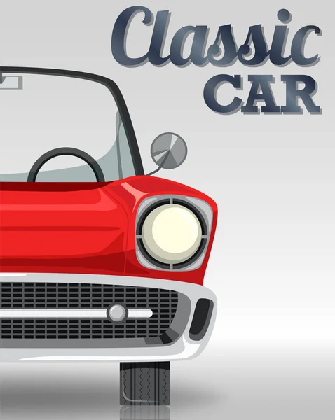 Diseño Tipografía Coche Clásico Con Coche Clásico Sobre Fondo Blanco — Vector de stock