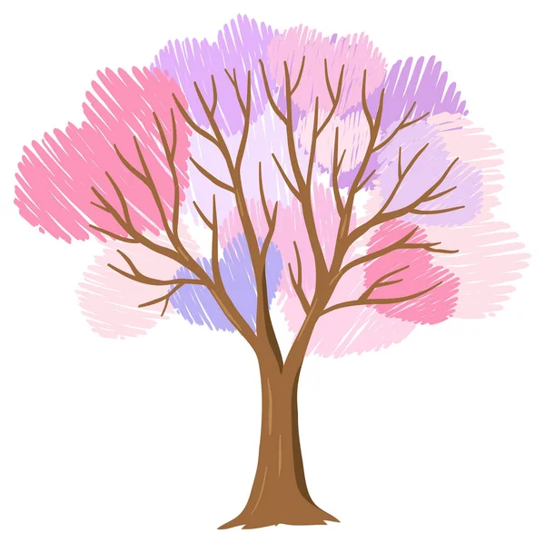 Árbol Del Corazón Colores Pastel Ilustración — Vector de stock