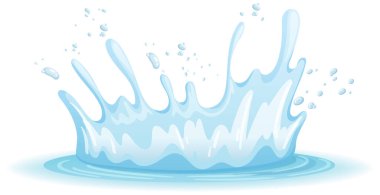 Beyaz arkaplanda bir su sıçraması