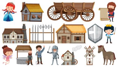 Fantezi çizgi film karakterleri ve çizim elementleri