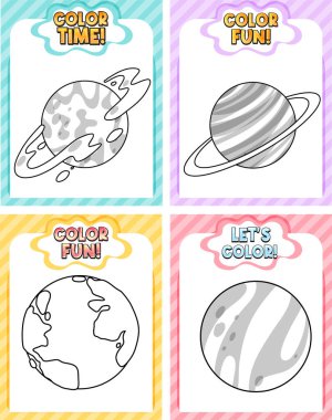 Öğrenci illüstrasyonu için renk çalışma tablosu