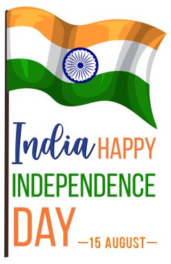 Mutlu Hindistan Bağımsızlık Günü illüstrasyonları