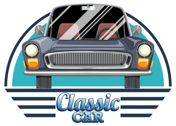 Классический Логотип Автомобиля Классическим Автомобилем Белом Фоне — стоковый вектор