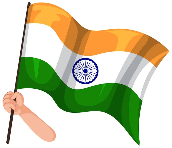 棒のイラストにインドの旗 — ストックベクタ