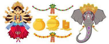 Hint festivali için kutsal nesne ve dekorasyon