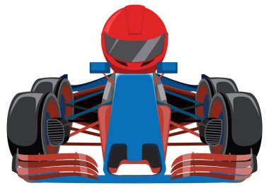 Yarışçı illüstrasyonlu Formula 1 yarış arabası.